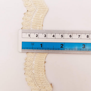 Off White Scallop Lace Trim Embroidered, Cutwork Trim, Scallops Wedding Trim